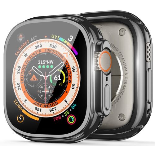 Apple Watch Ultra (49 mm), Szilikon védőkeret, közepesen ütésálló, szíj nélkül, Dux Ducis Samo, fekete