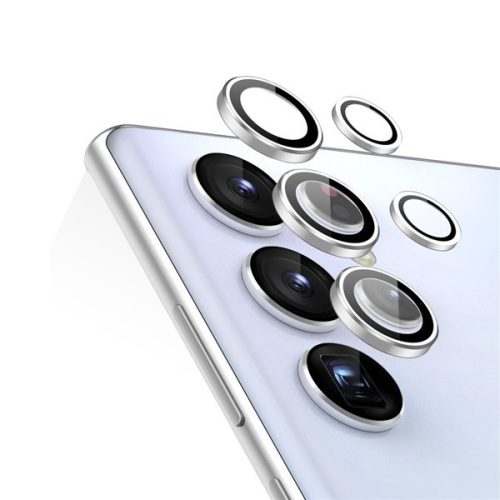 Samsung Galaxy S22 Ultra 5G SM-S908, Kamera lencsevédő fólia, ütésálló fólia, Tempered Glass (edzett üveg), ESR, fekete