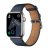 Apple Watch 1-6, SE, SE (2022) (38 / 40 mm) / Watch 7-8 (41 mm), bőr pótszíj, állítható, Hoco WA17, sötétkék