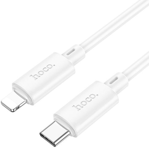 USB Type-C töltő- és adatkábel, Lightning, 100 cm, 2400mA, 20W, gyorstöltés, PD, QC, Hoco X88 Gratified, fehér