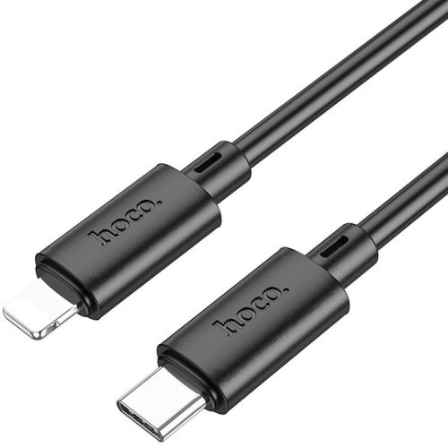 USB Type-C töltő- és adatkábel, Lightning, 100 cm, 2400mA, 20W, gyorstöltés, PD, QC, Hoco X88 Gratified, fekete