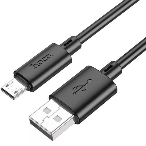 USB töltő- és adatkábel, microUSB, 100 cm, 2400 mA, gyorstöltés, PD, QC, Hoco X88 Gratified, fekete