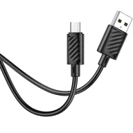   USB töltő- és adatkábel, microUSB, 100 cm, 2400 mA, gyorstöltés, PD, QC, Hoco X88 Gratified, fekete