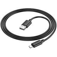   USB töltő- és adatkábel, microUSB, 100 cm, 2400 mA, gyorstöltés, PD, QC, Hoco X88 Gratified, fekete