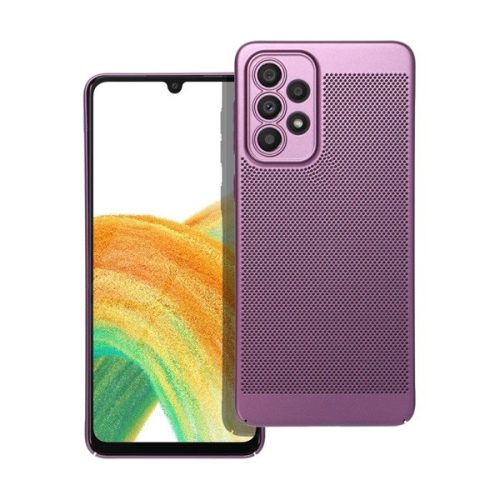 Samsung Galaxy A33 5G SM-A336B, Műanyag hátlap védőtok, légáteresztő, lyukacsos minta, Breezy, lila