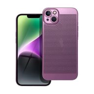   Apple iPhone 14 Plus, Műanyag hátlap védőtok, légáteresztő, lyukacsos minta, Breezy, lila