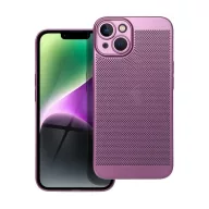   Apple iPhone 14, Műanyag hátlap védőtok, légáteresztő, lyukacsos minta, Breezy, lila