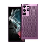   Samsung Galaxy S22 Ultra 5G SM-S908, Műanyag hátlap védőtok, légáteresztő, lyukacsos minta, Breezy, lila
