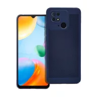   Xiaomi Redmi 10C, Műanyag hátlap védőtok, légáteresztő, lyukacsos minta, Breezy, sötétkék