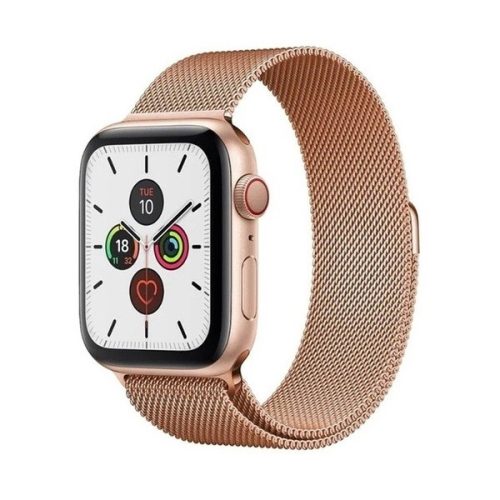 Apple Watch 1-6, SE, SE (2022) (42 / 44 mm), fém pótszíj, mágneses zár, milánói stílus, vörösarany