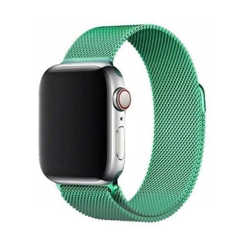 Apple Watch 1-6, SE, SE (2022) (42 / 44 mm), fém pótszíj, mágneses zár, milánói stílus, világoszöld