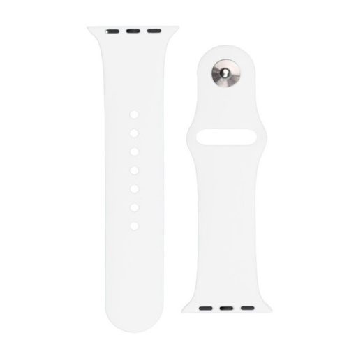 Apple Watch 1-6, SE, SE (2022) (42 / 44 mm) / Watch 7-8 (45 mm) / Watch Ultra (49 mm), szilikon pótszíj, állítható, fém kapoccsal, fehér