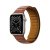 Apple Watch 1-6, SE, SE (2022) (38 / 40 mm) / Watch 7-9 (41 mm), szilikon pótszíj, mágneses zár, bőrhatású, 3D minta, barna