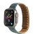 Apple Watch 1-6, SE, SE (2022) (42 / 44 mm) / Watch 7-9 (45 mm) / Watch Ultra (49 mm), szilikon pótszíj, mágneses zár, bőrhatású, 3D minta, zöld