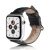 Apple Watch 1-6, SE, SE (2022) (42 / 44 mm) / Watch 7-9 (45 mm) / Watch Ultra (49 mm), szilikon pótszíj, bőrhatású, állítható, fekete