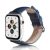 Apple Watch 1-6, SE, SE (2022) (38 / 40 mm) / Watch 7-9 (41 mm), szilikon pótszíj, bőrhatású, állítható, sötétkék