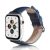 Apple Watch 1-6, SE, SE (2022) (42 / 44 mm) / Watch 7-9 (45 mm) / Watch Ultra (49 mm), szilikon pótszíj, bőrhatású, állítható, sötétkék