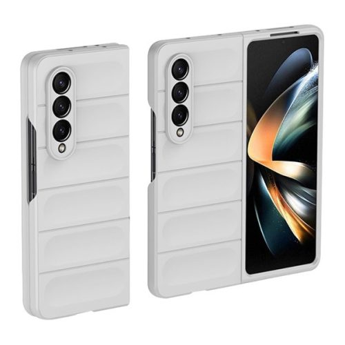 Samsung Galaxy Z Fold3 5G SM-F926B, Műanyag hátlap védőtok, közepesen ütésálló, 3D minta, fehér