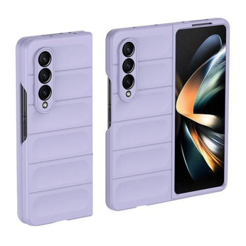 Samsung Galaxy Z Fold4 5G SM-F936B, Műanyag hátlap védőtok, közepesen ütésálló, 3D minta, lila