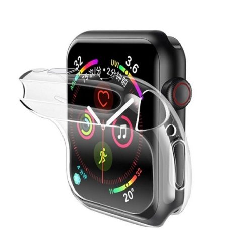 Apple Watch 4-6, SE, SE (2022) (44 mm), Szilikon védőkeret, ultravékony, szíj nélkül, Usams, átlátszó