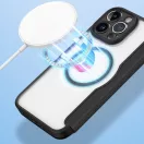 Apple iPhone 15 Pro, Oldalra nyíló tok, stand, közepesen ütésálló, Magsafe kompatibilis, Dux Ducis Skin Pro Magsafe, lila