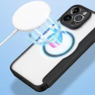   Apple iPhone 15 Pro, Oldalra nyíló tok, stand, közepesen ütésálló, Magsafe kompatibilis, Dux Ducis Skin Pro Magsafe, lila