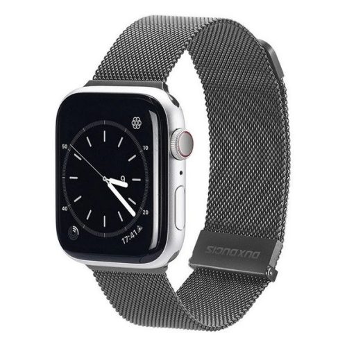 Apple Watch 1-6, SE, SE (2022) (42 / 44 mm) / Watch 7-8 (45 mm) / Watch Ultra (49 mm), fém pótszíj, mágneses zár, milánói stílus, Dux Ducis Milanese, szürke