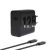 Hálózati töltő adapter, 125W, USB Type-C aljzat, USB Type-C - USB Type-C kábellel, PD 3.0, GaN, gyorstöltés, Motorola TurboPower, fekete, gyári