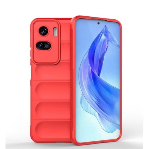 Huawei Honor 90 Lite, Szilikon tok, közepesen ütésálló, 3D minta, piros
