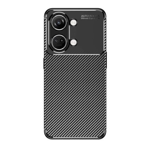 OnePlus Nord 3, Szilikon tok, közepesen ütésálló, légpárnás sarok, karbon minta, fekete