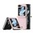 Samsung Galaxy Z Flip5 SM-F731B, Műanyag hátlap védőtok, bőr hátlap, Dux Ducis Bril, rózsaszín