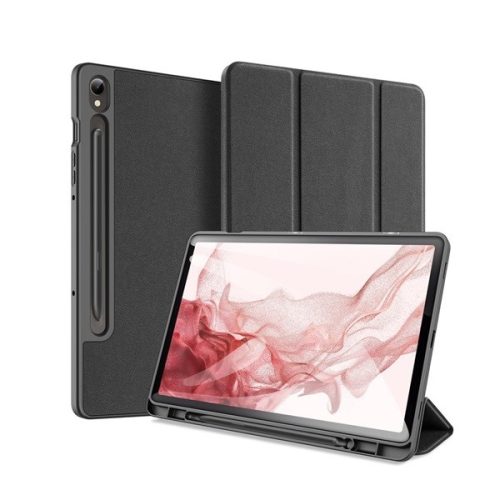 Samsung Galaxy Tab S9 11.0 SM-X710 / X716B, mappa tok, Trifold, S Pen tartóval, Dux Ducis Domo, fekete