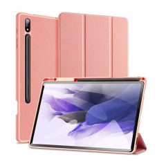   Samsung Galaxy Tab S9 Plus 12.4 / Tab S10 Plus 12.4 SM-X810 / X816B / X820 / X826B, mappa tok, Trifold, érintőceruza tartó, Dux Ducis Domo, rózsaszín