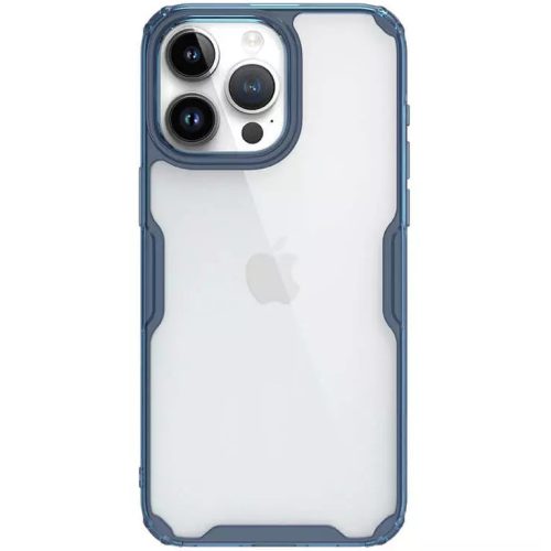 Apple iPhone 15 Pro, Szilikon tok, műanyag hátlap, ultravékony, Nillkin Nature Pro, kék