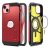 Apple iPhone 15, Szilikon tok + műanyag hátlap, Magsafe töltővel kompatibilis, kitámasztóval, Spigen Tough Armor Mag, piros