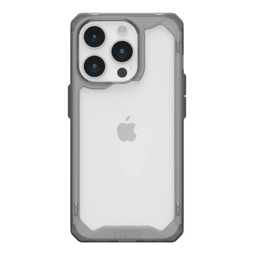 Apple iPhone 15 Pro, Műanyag hátlap védőtok, szilikon belső, közepesen ütésálló, UAG Plyo, áttetsző/szürke