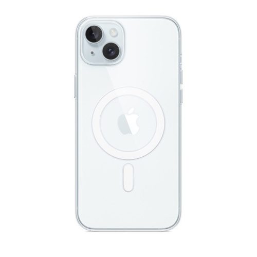 Apple iPhone 15 Plus, Szilikon tok, Magsafe kompatibilis, átlátszó, gyári