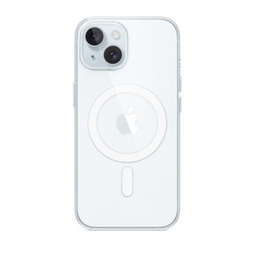 Apple iPhone 15, Szilikon tok, Magsafe kompatibilis, átlátszó, gyári