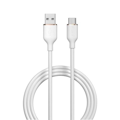 USB töltő- és adatkábel, USB Type-C, 120 cm, 2400 mA, gyorstöltés, Devia Jelly, EC629, fehér