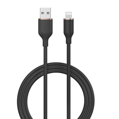 USB töltő- és adatkábel, Lightning, 120 cm, 2400 mA, Devia Jelly, EC630, fekete