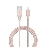   USB töltő- és adatkábel, Lightning, 120 cm, 2400 mA, Devia Jelly, EC630, rózsaszín