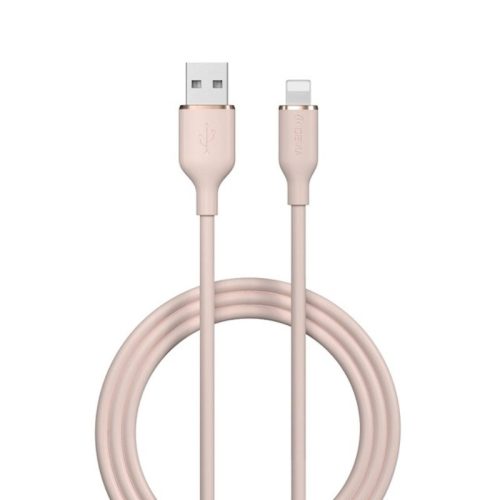 USB töltő- és adatkábel, Lightning, 120 cm, 2400 mA, Devia Jelly, EC630, rózsaszín