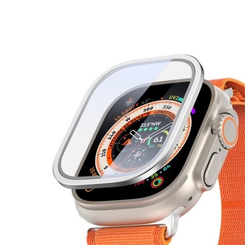 Apple Watch Ultra 1-2 (49 mm), Kijelzővédő fólia, ütésálló fólia (az íves részre NEM hajlik rá!), Tempered Glass (edzett üveg), Dux Ducis Flas, ezüst