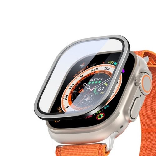 Apple Watch Ultra 1-2 (49 mm), Kijelzővédő fólia, ütésálló fólia (az íves részre NEM hajlik rá!), Tempered Glass (edzett üveg), Dux Ducis Flas, fekete