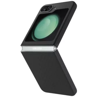   Samsung Galaxy Z Flip5 SM-F731B, Műanyag hátlap védőtok, közepesen ütésálló, ultravékony, Aramid bevonat, karbon minta, Spigen Airskin Pro, fekete