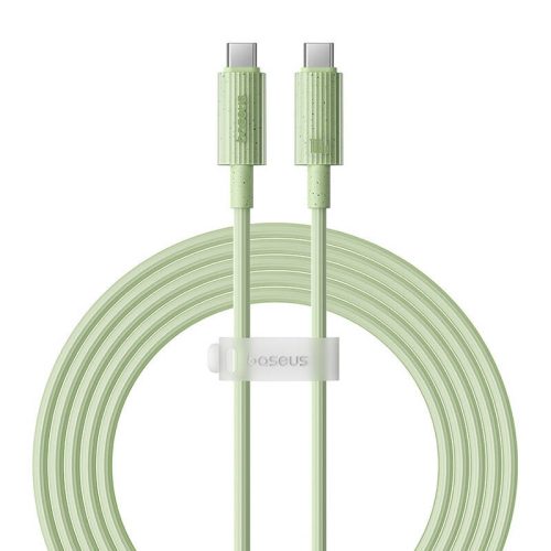 USB Type-C töltő- és adatkábel, USB Type-C, 200 cm, 100W, gyorstöltés, PD, Baseus Habitat, P10360202631-01, világoszöld