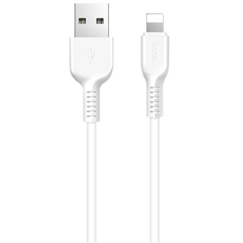 USB töltő- és adatkábel, Lightning, 100 cm, 2400 mA, törésgátlóval, Hoco X13 Easy, fehér