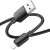 USB töltő- és adatkábel, Lightning, 100 cm, 2400mA, gyorstöltés, PD, Hoco X96 Hyper, fekete