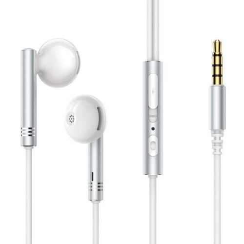 Vezetékes sztereó fülhallgató, 3.5 mm, mikrofon, funkció gomb, hangerő szabályzó,Joyroom, EW06, ezüst/fehér