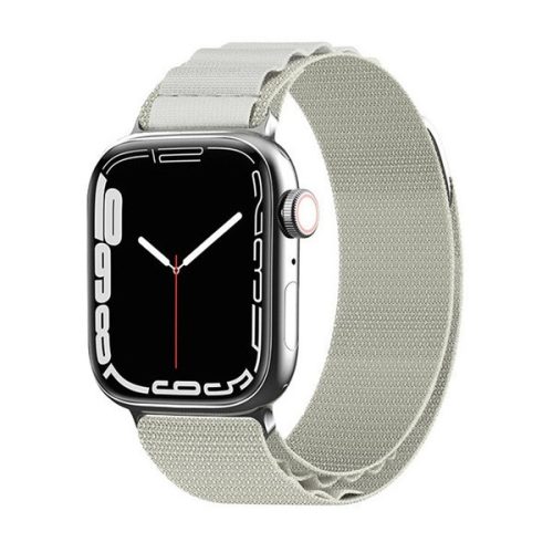 Apple Watch 4-6, SE, SE (2022) (38 / 40 mm) / Watch 7-9 (41 mm) / Watch 10 (42 mm), textíl pótszíj, nylon, állítható, fehér